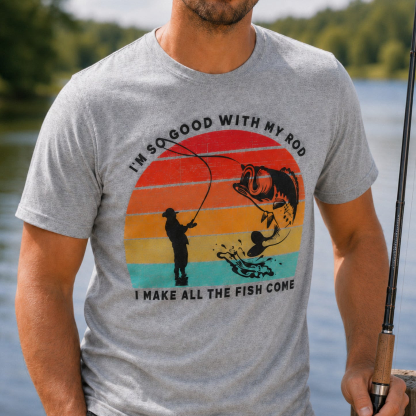 Funny Short Sleeve Fishing T-shirt for Men