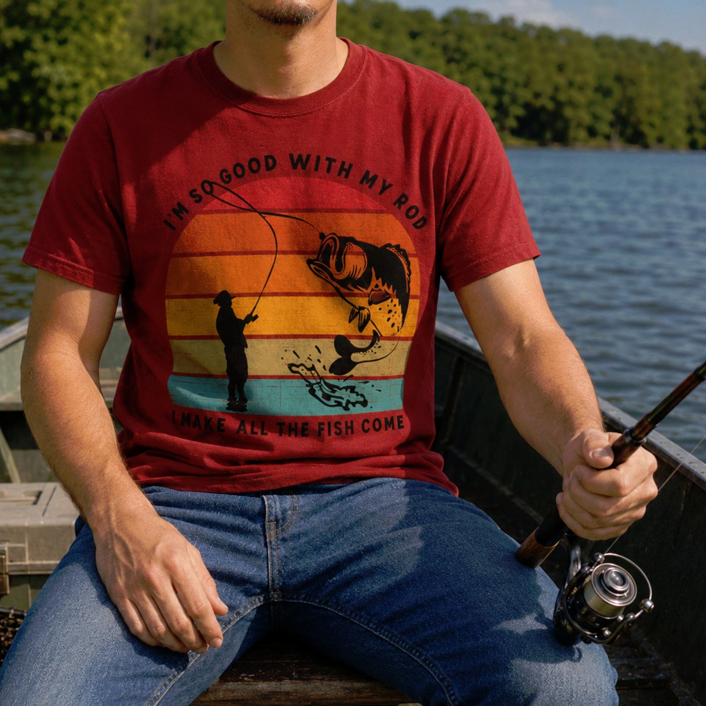 Funny Short Sleeve Fishing T-shirt for Men