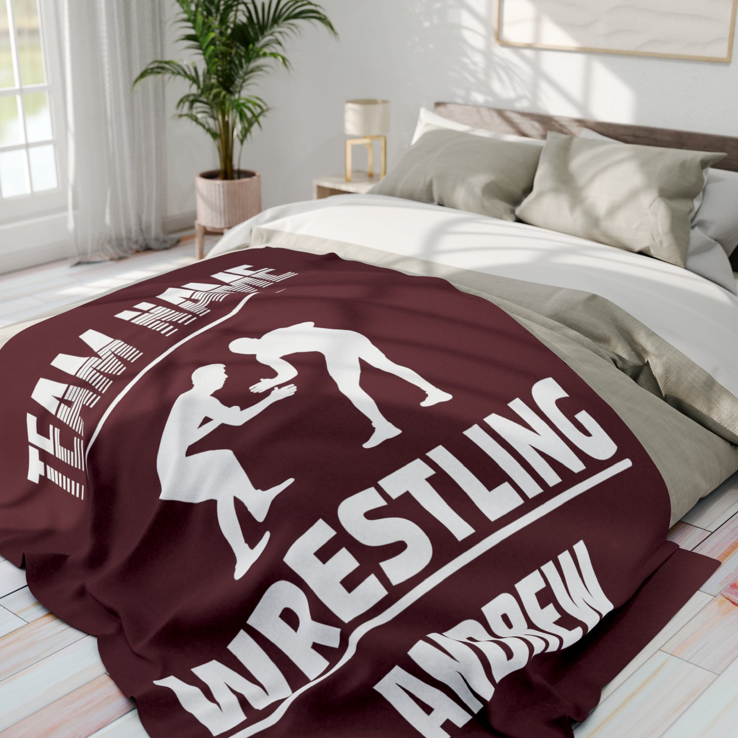 Personalized Wrestling Blanket Gift For Wrestler Custom Wrestling Team Gift