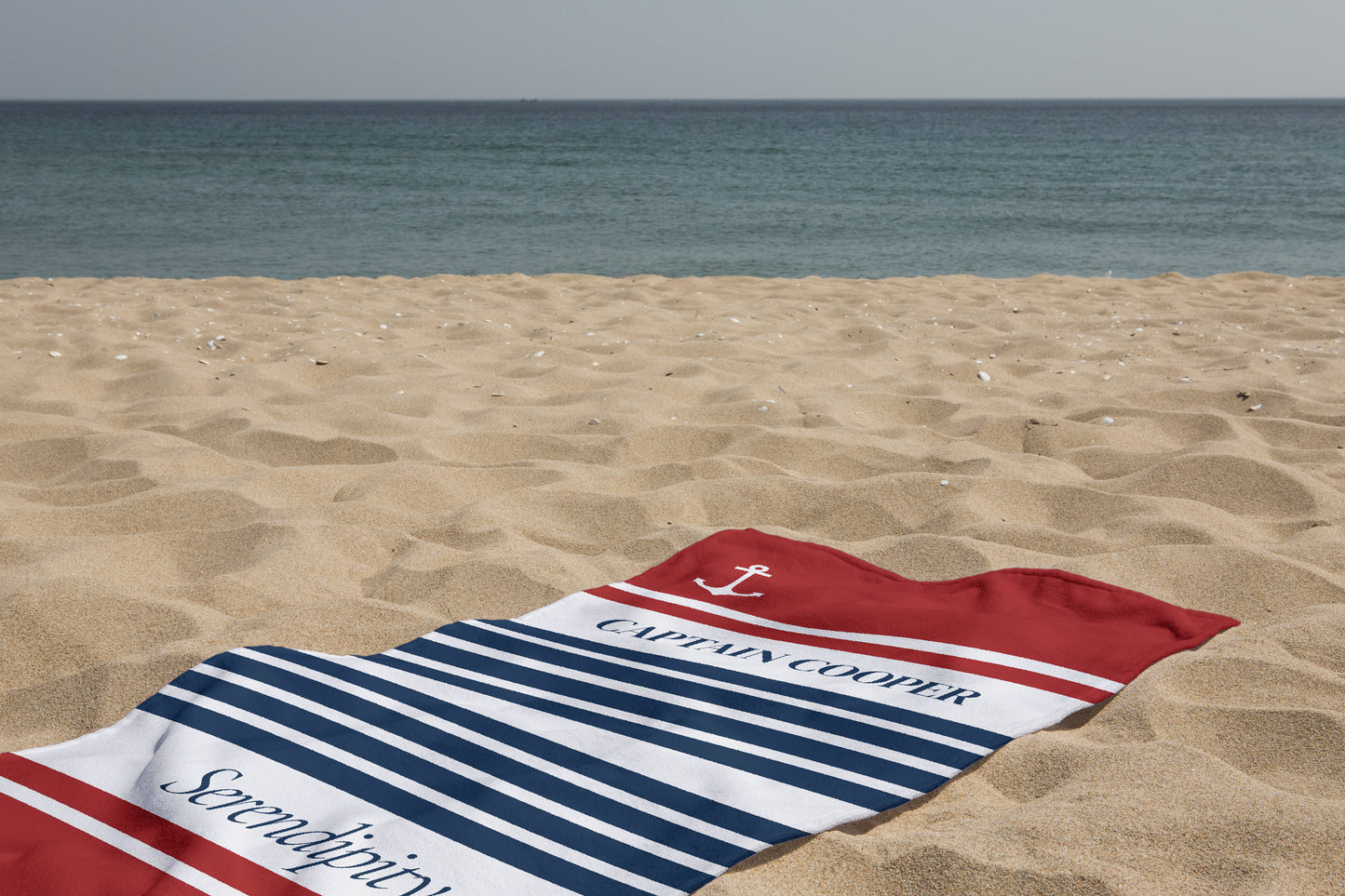 Personalized Nautical Beach Towel
