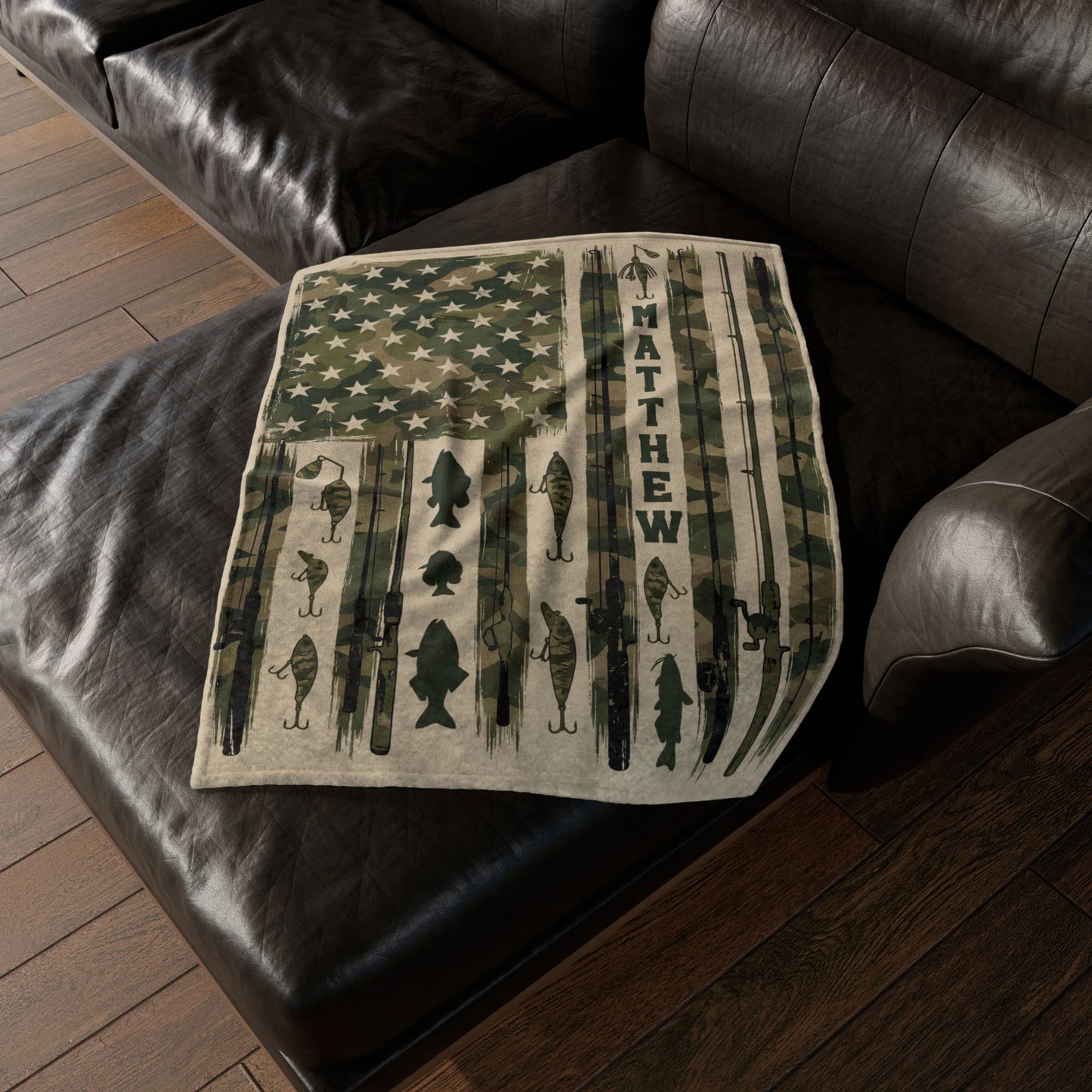 Personalized Camo Fishing Blanket