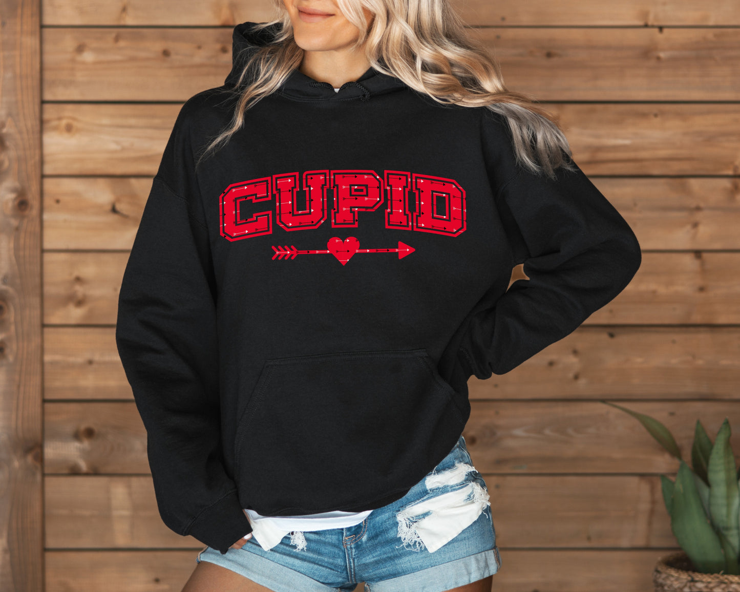 Cupid Valentine Shirt Retro Romantic Womens Hoodie