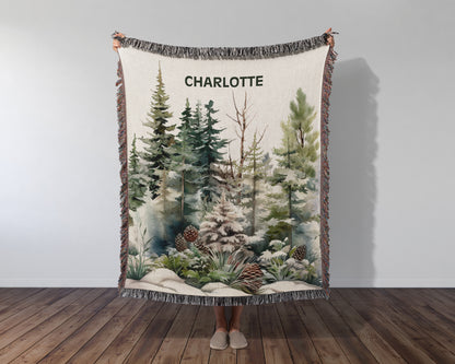 Custom Woven Tree Blanket Forest Wall Tapestry