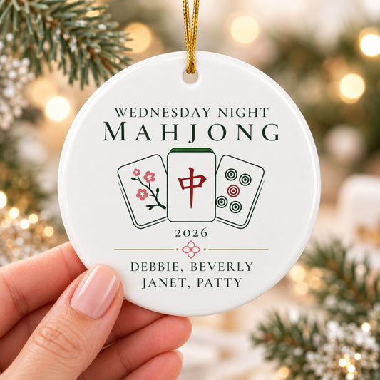 Personalized Mahjong Group Ornament