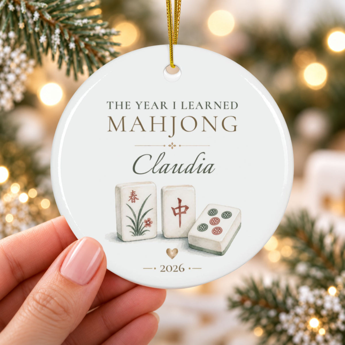Personalized Mahjong Player Ornament