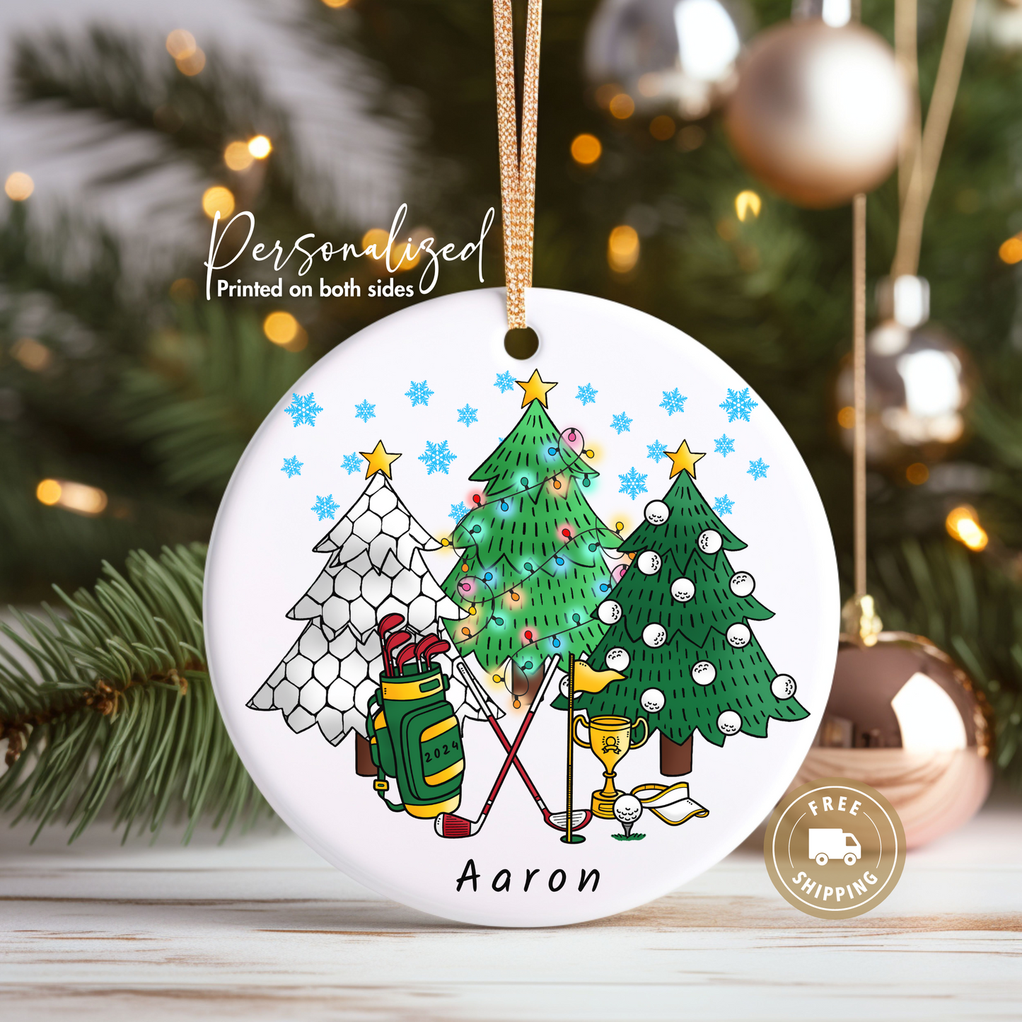 Personalized Golf Ornament Gift for Golfer