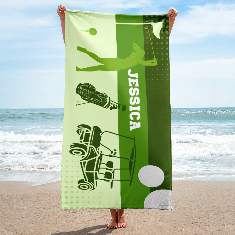 Personalized Golf Beach Towel Gift for Golfer