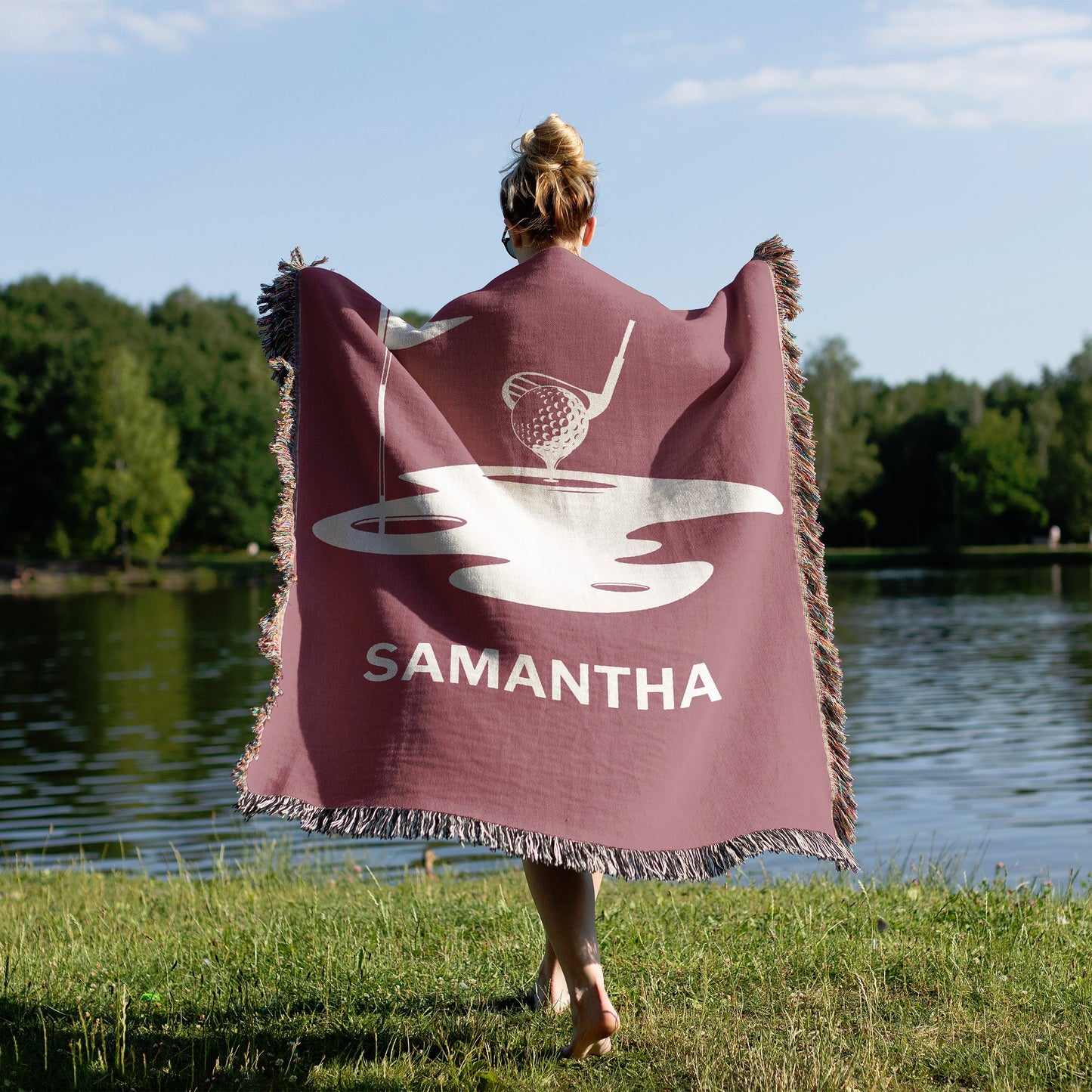Personalized Woven Golf Blanket