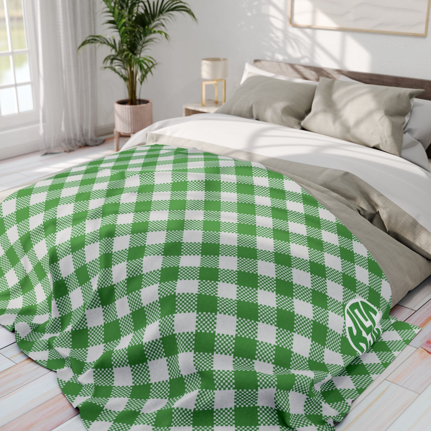 Personalized Gingham Blanket Monogram Blanket