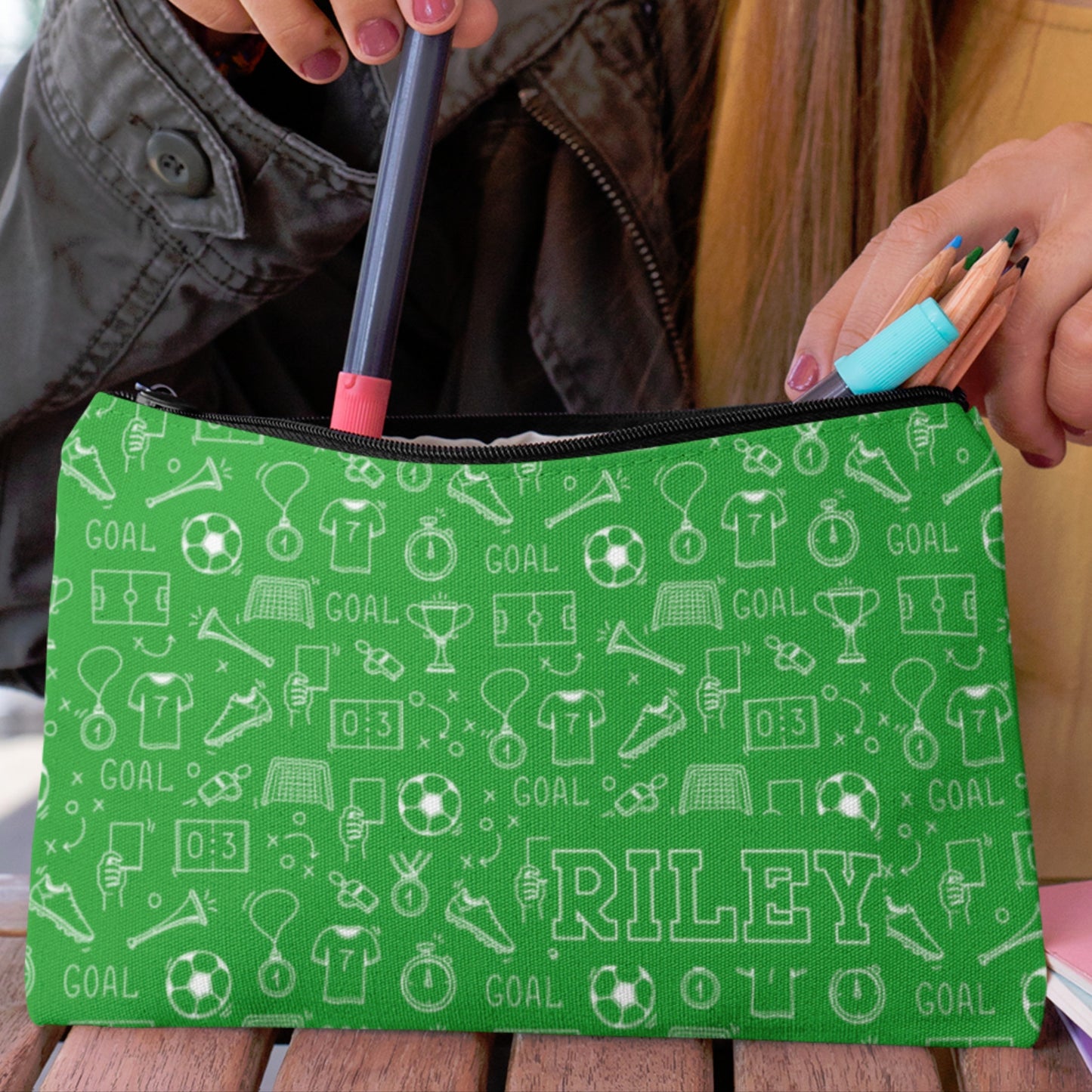 Personalized Soccer Pencil Case