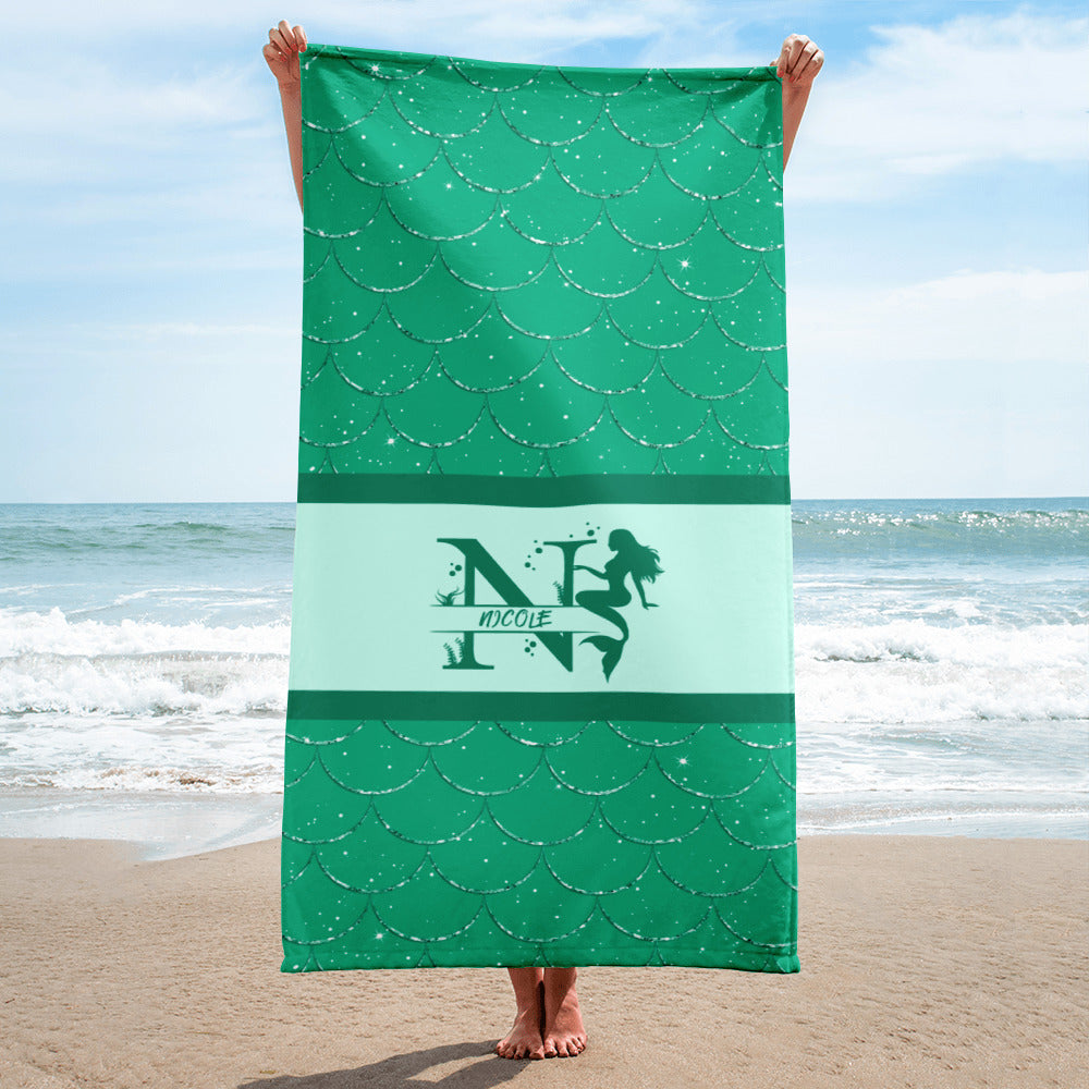 Mermaid Beach Towel Mermaid Core Monogram Beach Towel