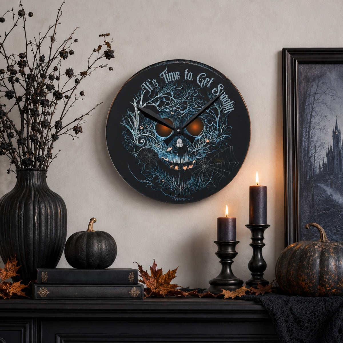 Spooky Halloween Hanging Wall Clock