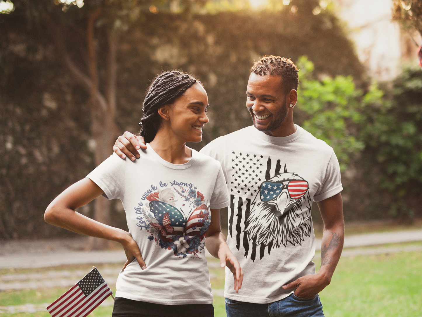 Men’s Patriotic Shirt Fourth of July TShirt Witty American Flag Shirt Patriotic Eagle With Sunglasses July 4th Gift for Him Independence Day