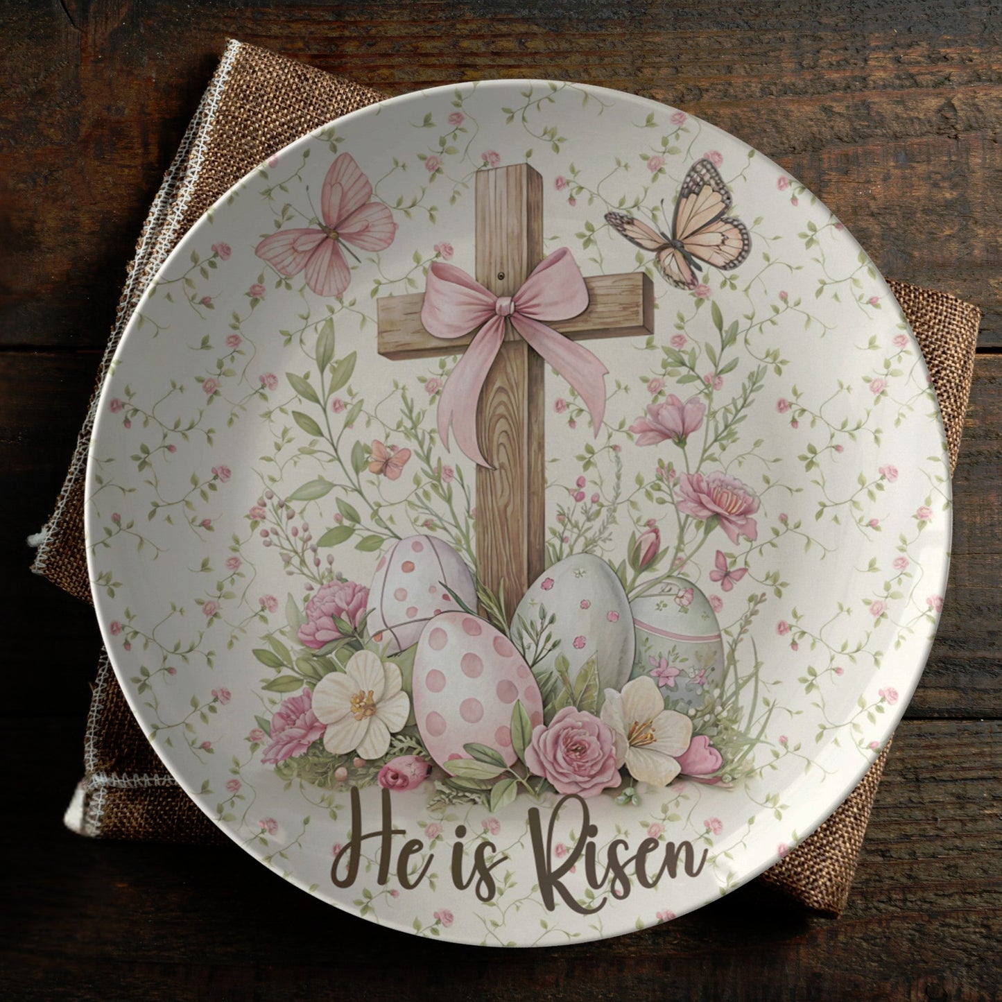 He Is Risen Easter Dinner Plate