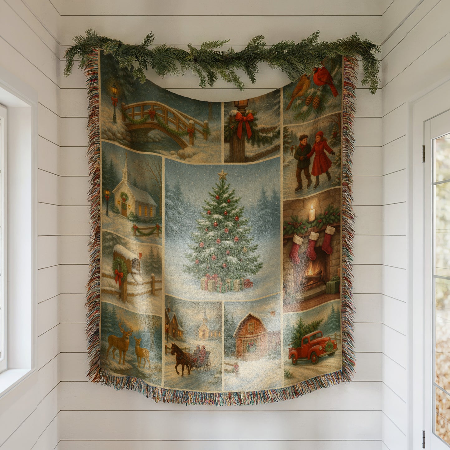 Woven Christmas Throw Blanket