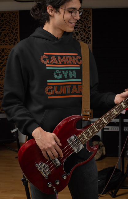 Guitar Player Hoodie Guitarist Gift Musician Sweatshirt Video Gamer Hoodie Gamer Sweatshirt Gift for Him Workout Sweatshirt Gym Hoodie