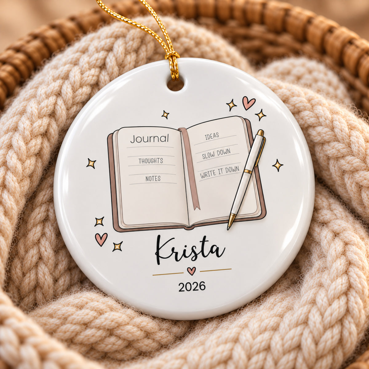 Personalized Journaling Ornament