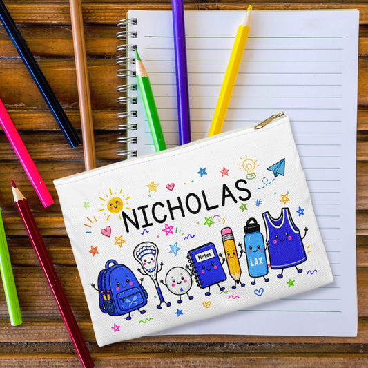 Personalized Lacrosse Pencil Case