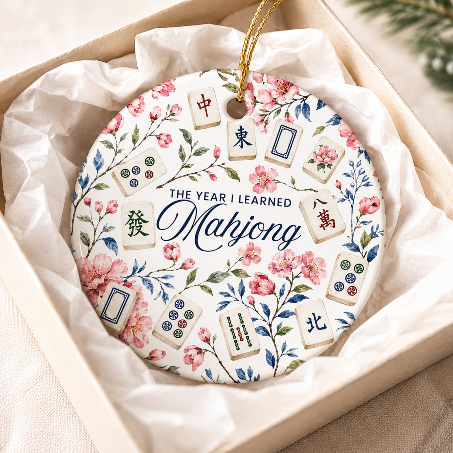 Personalized Mahjong Ceramic Ornament