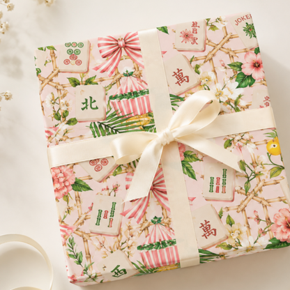 Pink Mahjong Wrapping Paper