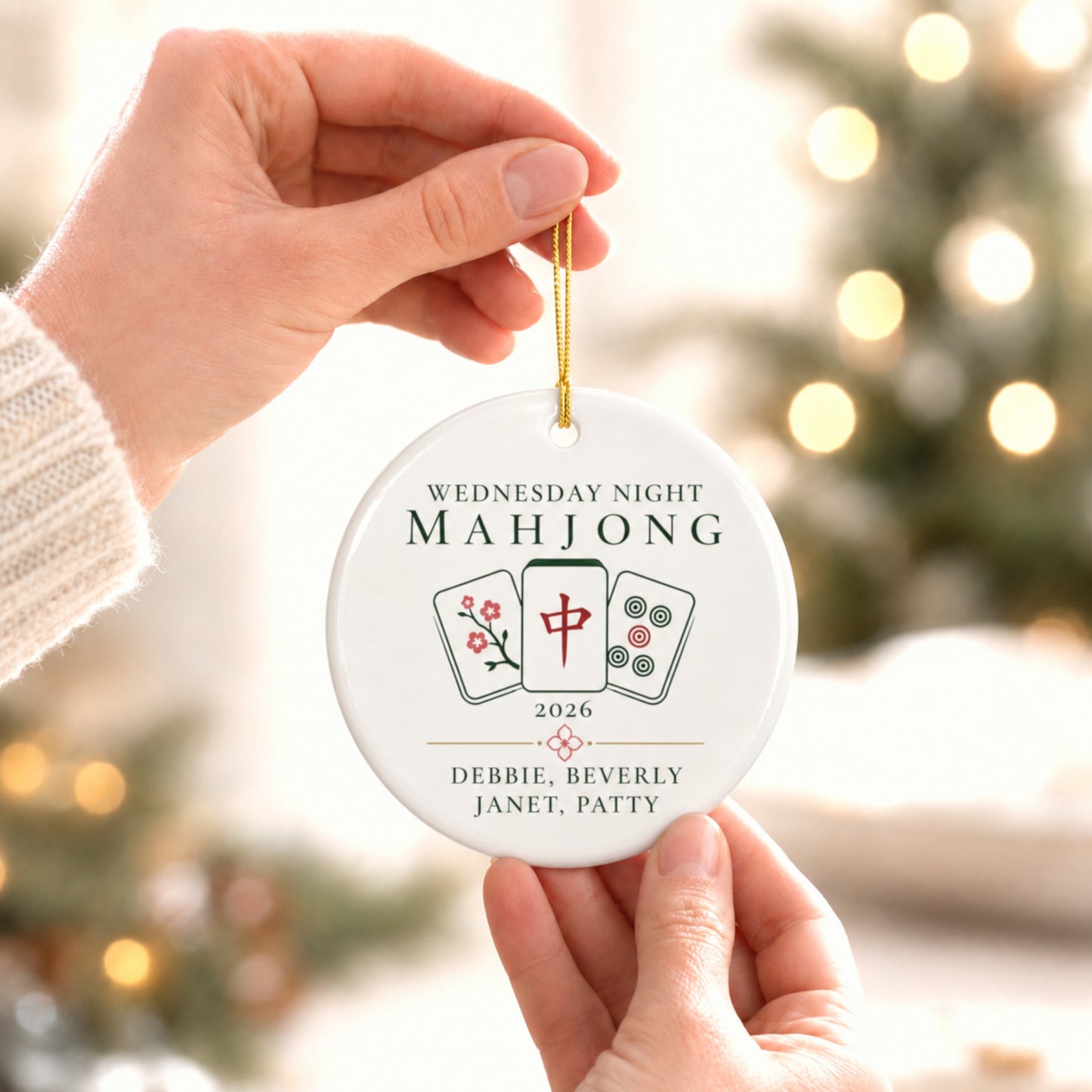 Personalized Mahjong Group Ornament