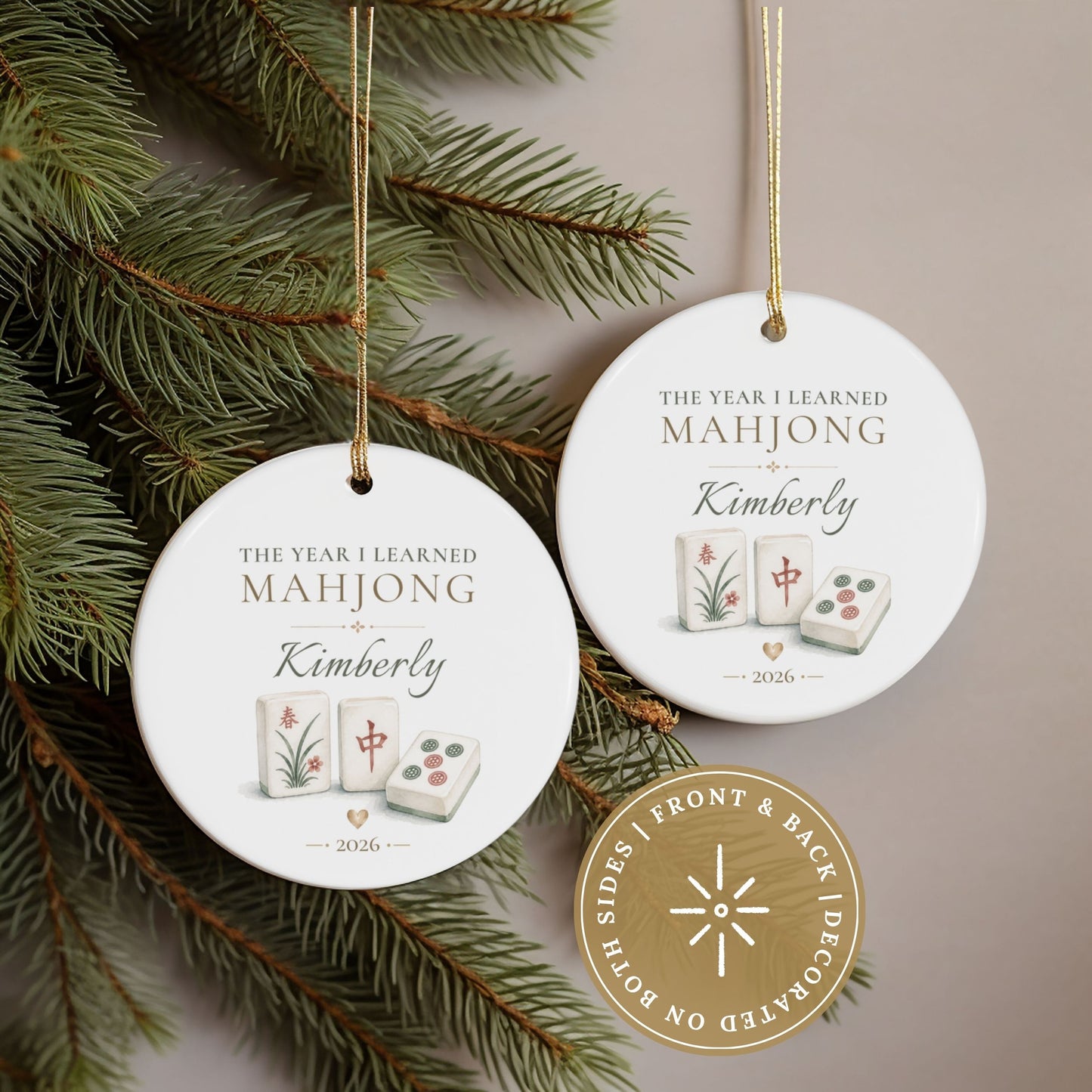 Personalized Mahjong Player Ornament