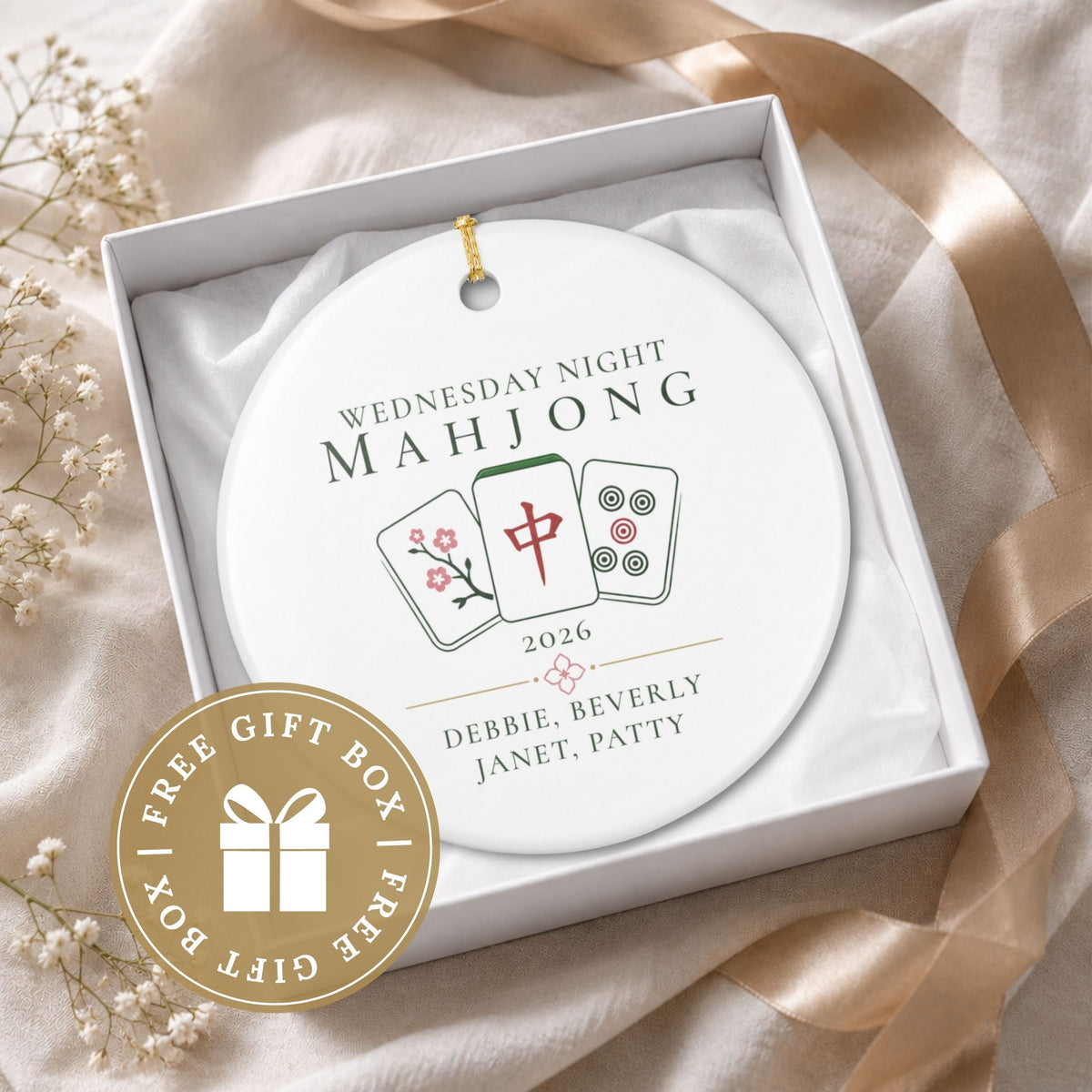 Personalized Mahjong Group Ornament