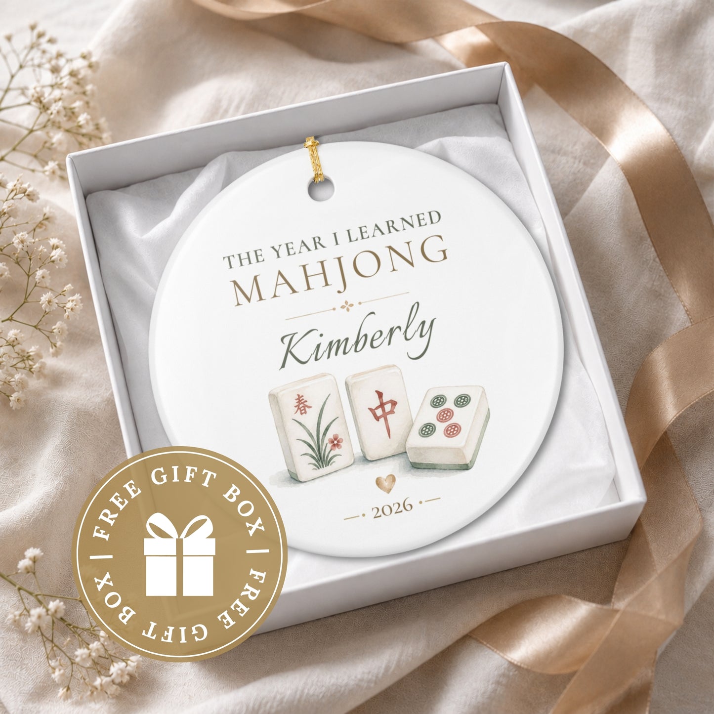 Personalized Mahjong Player Ornament