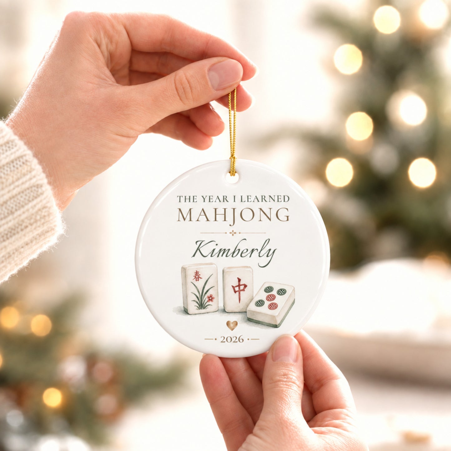 Personalized Mahjong Player Ornament