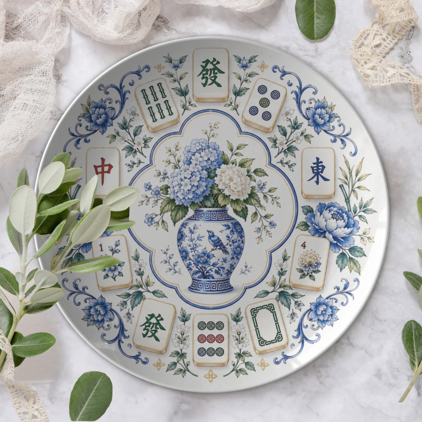 Chinoiserie Mahjong Plates