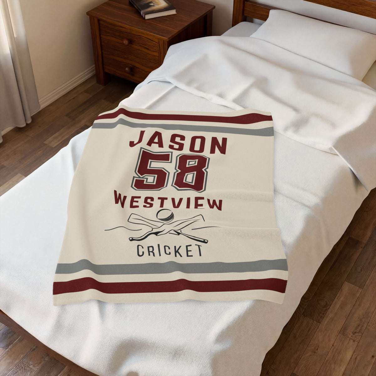 Personalized Cricket Blanket