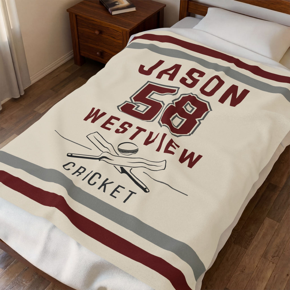 Personalized Cricket Blanket
