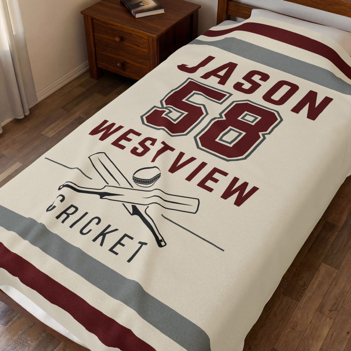 Personalized Cricket Blanket