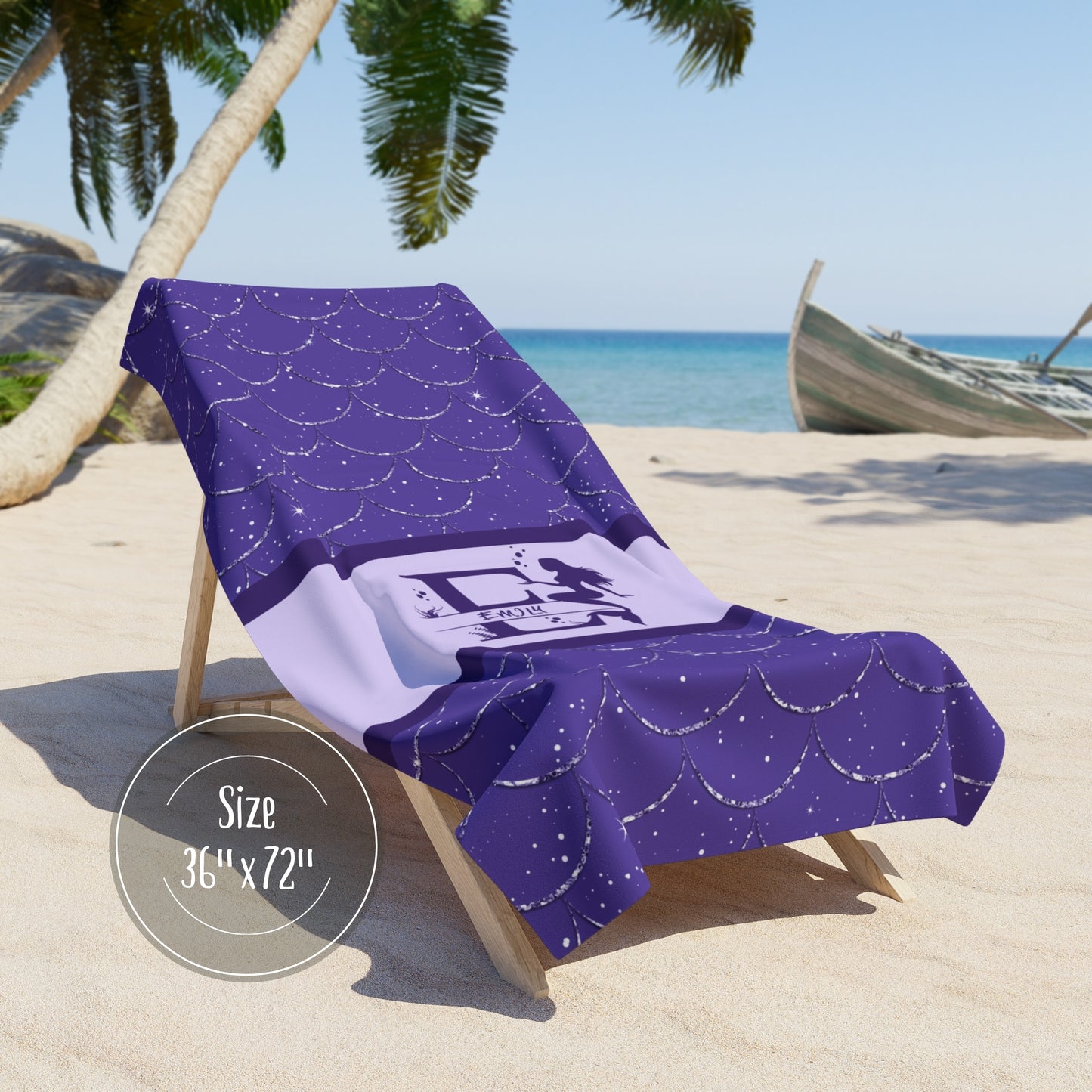 Mermaid Beach Towel Mermaid Core Monogram Beach Towel