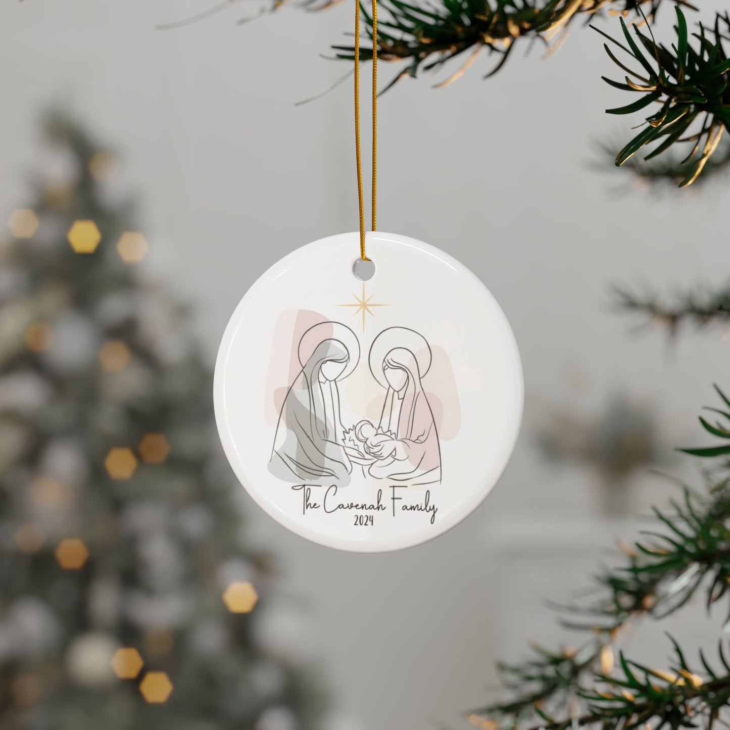 Personalized Nativity Christmas Ornament Minimalist Ornament