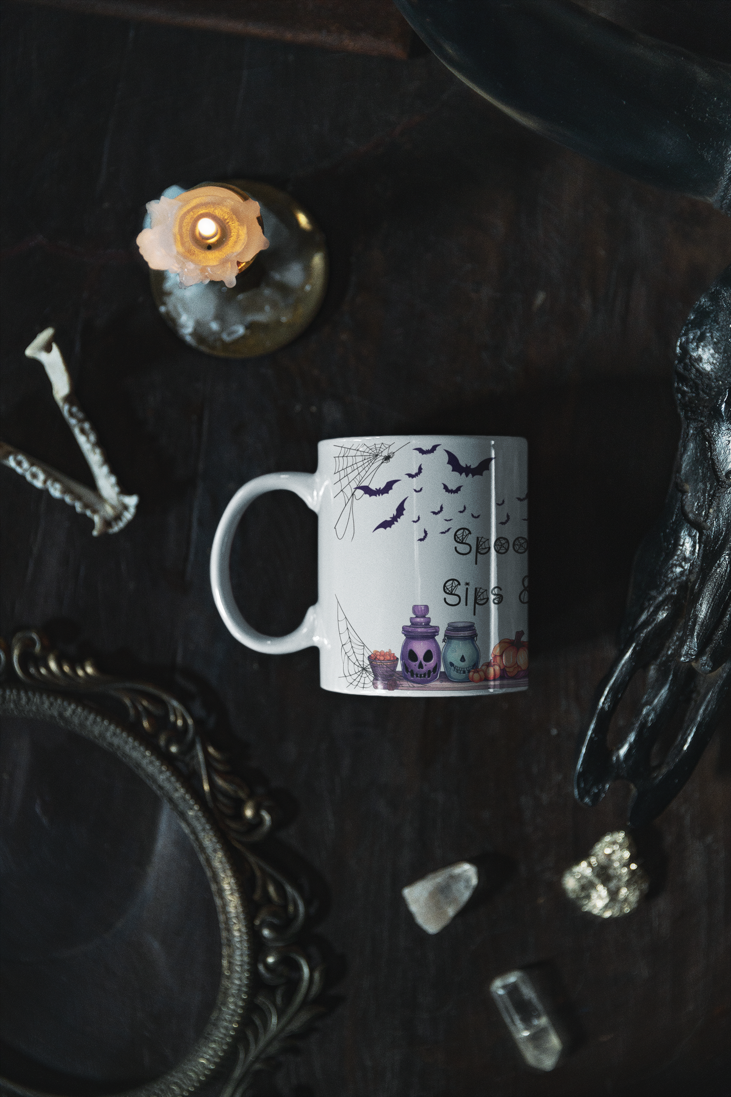 Retro Halloween Coffee Mug Spooky Season Mug Witchy Mug Halloween Cauldron Mug Halloween Spider Web Mug Retro Pumpkin Mug Halloween Kitchen