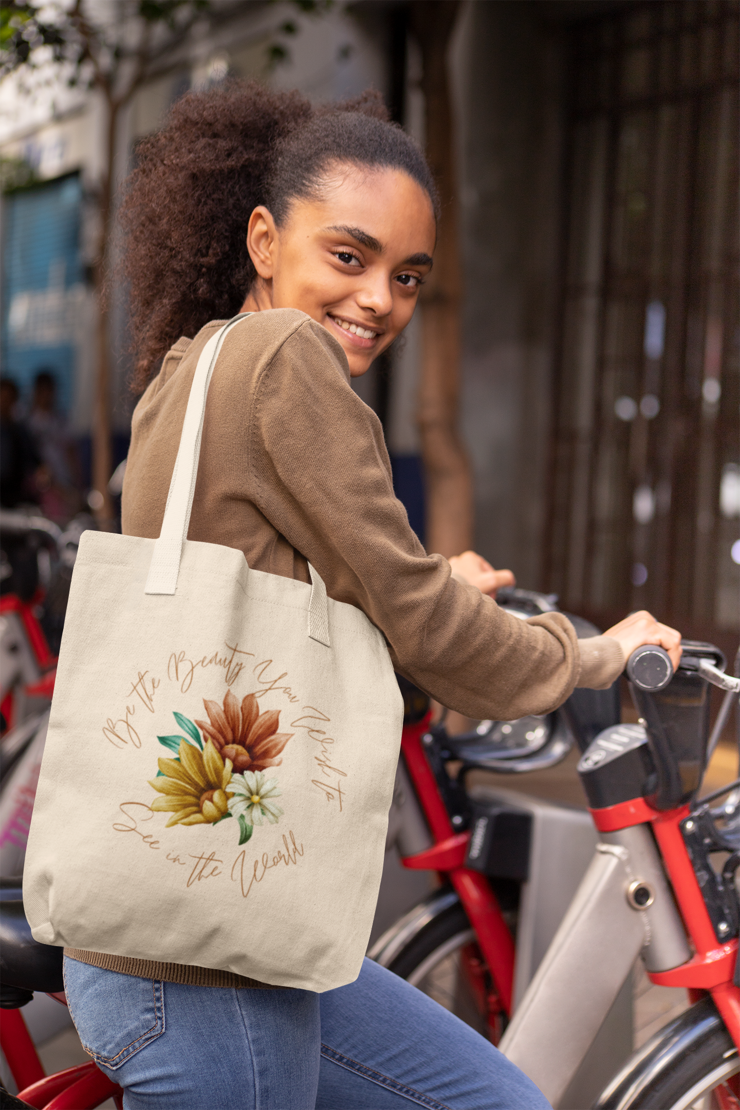 Floral Tote Bag for Her Reusable Grocery Bag Book Tote Bag Flower Tote Bag Cute Canvas Tote Bag Everyday Bag Inspirational Summer Tote Bag