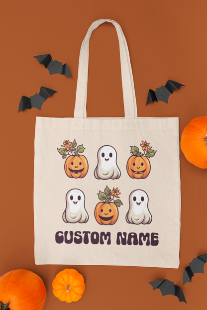 Personalized Halloween Bag Cute Ghost Trick or Treat Candy Bag