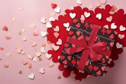 Red Hearts Valentines Day Wrapping Paper