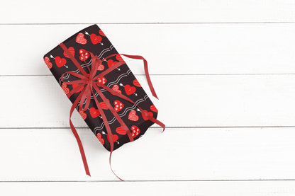 Red Hearts Valentines Day Wrapping Paper