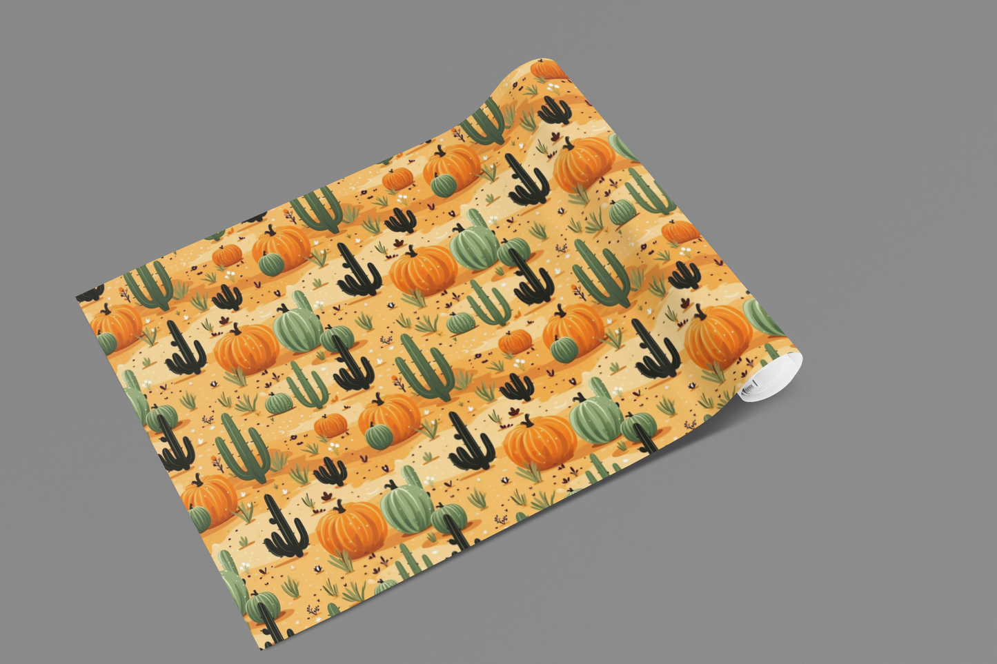 Western Wrapping Paper Roll Cactus Gift Wrap 6 Foot Roll Gift Wrapping Paper Halloween Pumpkin Wrapping Paper