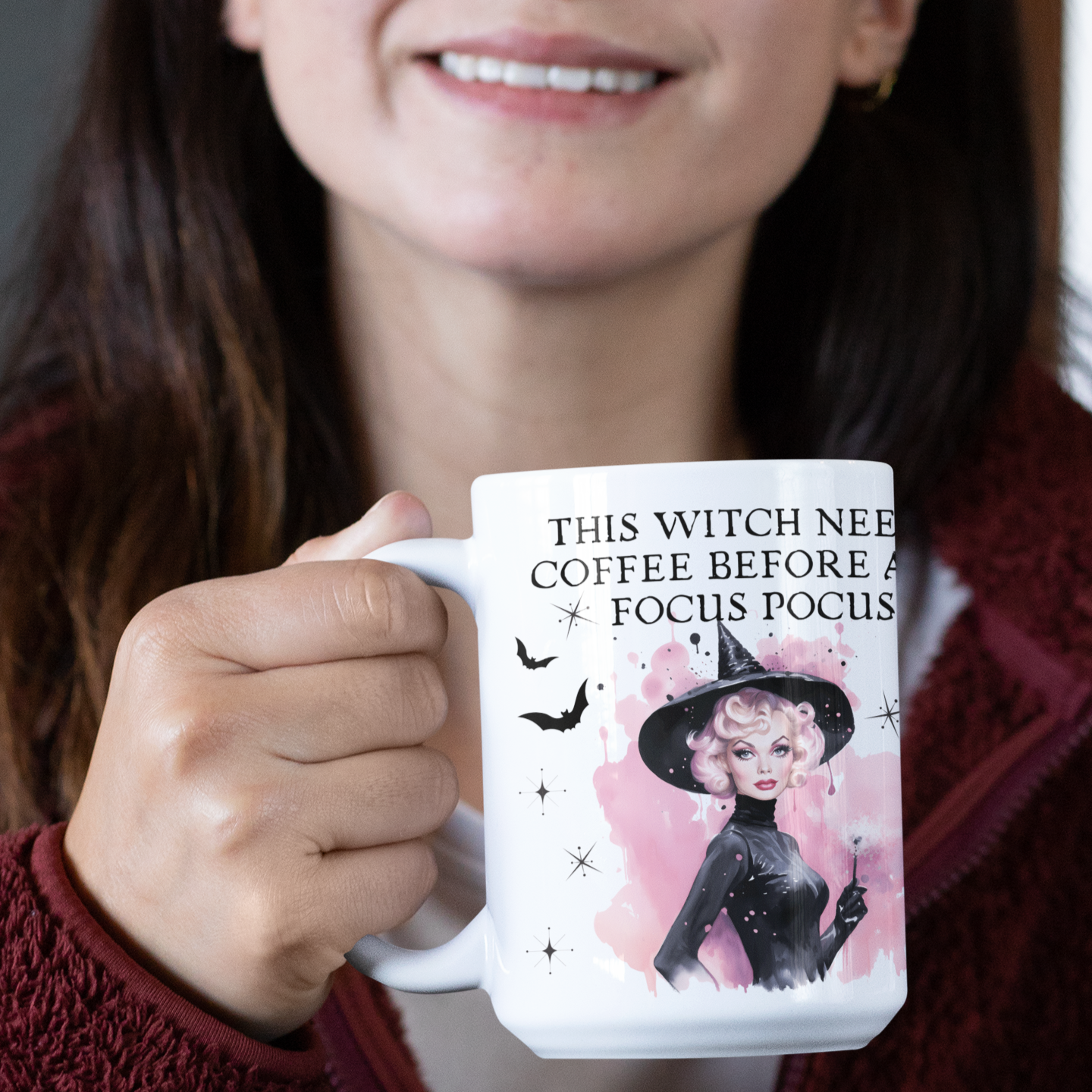 This Witch Needs Coffee Before Any Focus Pocus Funny Retro Coffee Mug