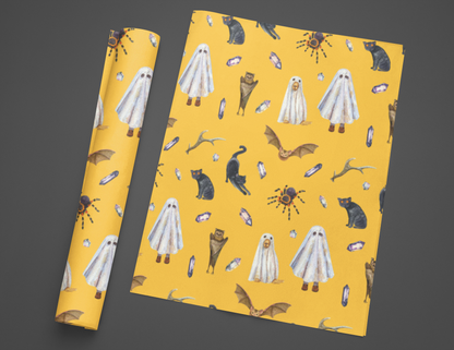 Ghost Wrapping Paper Cute Halloween Wrapping Paper 6 Foot Holiday Wrapping Paper Roll Halloween Birthday Wrapping Paper