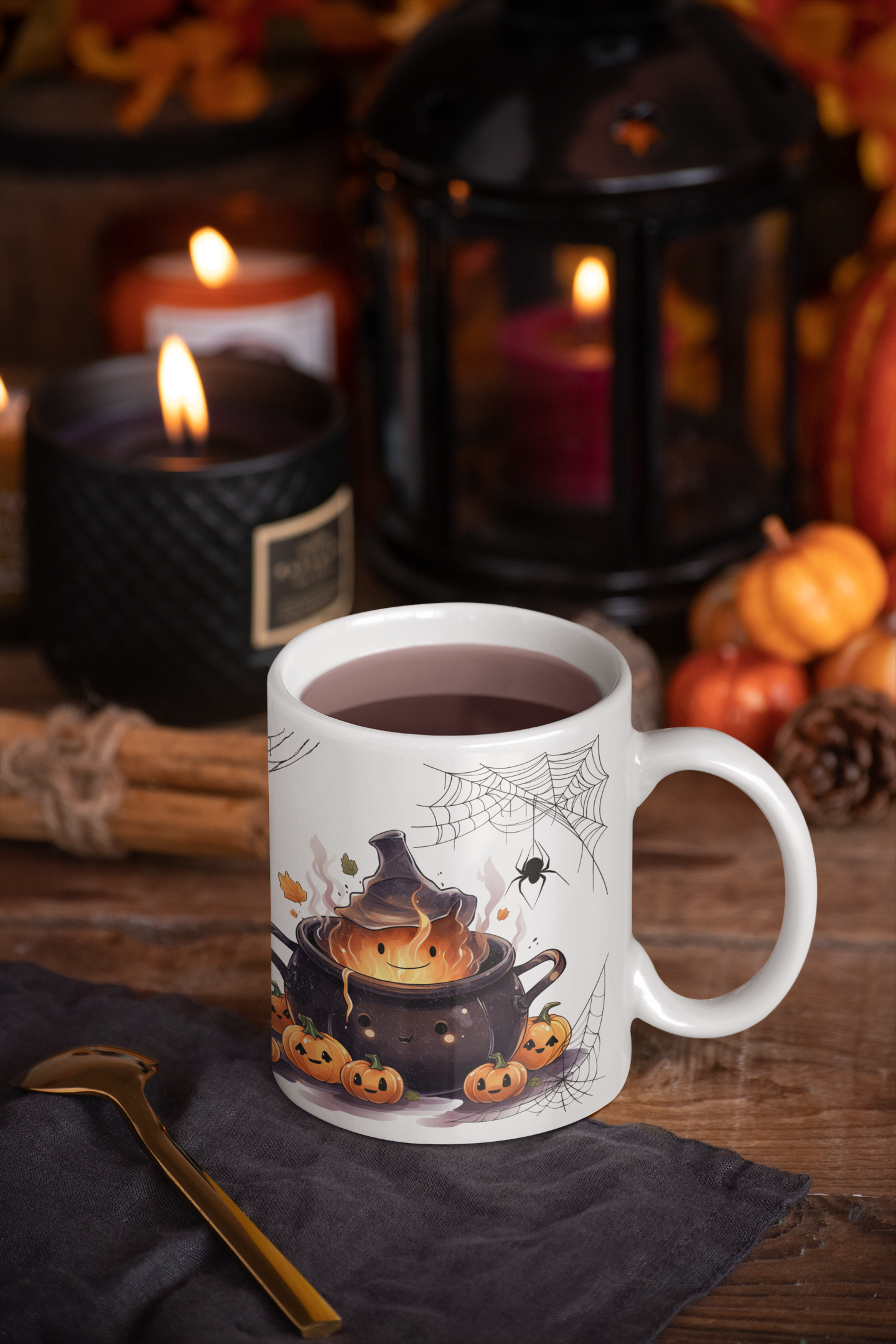 Retro Halloween Coffee Mug Spooky Season Mug Witchy Mug Halloween Gift Idea Halloween Spider Web Mug Retro Pumpkin Mug Halloween Kitchen