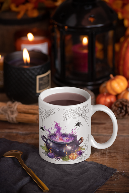 Retro Halloween Coffee Mug Spooky Season Mug Witchy Mug Halloween Cauldron Mug Halloween Spider Web Mug Retro Pumpkin Mug Halloween Kitchen