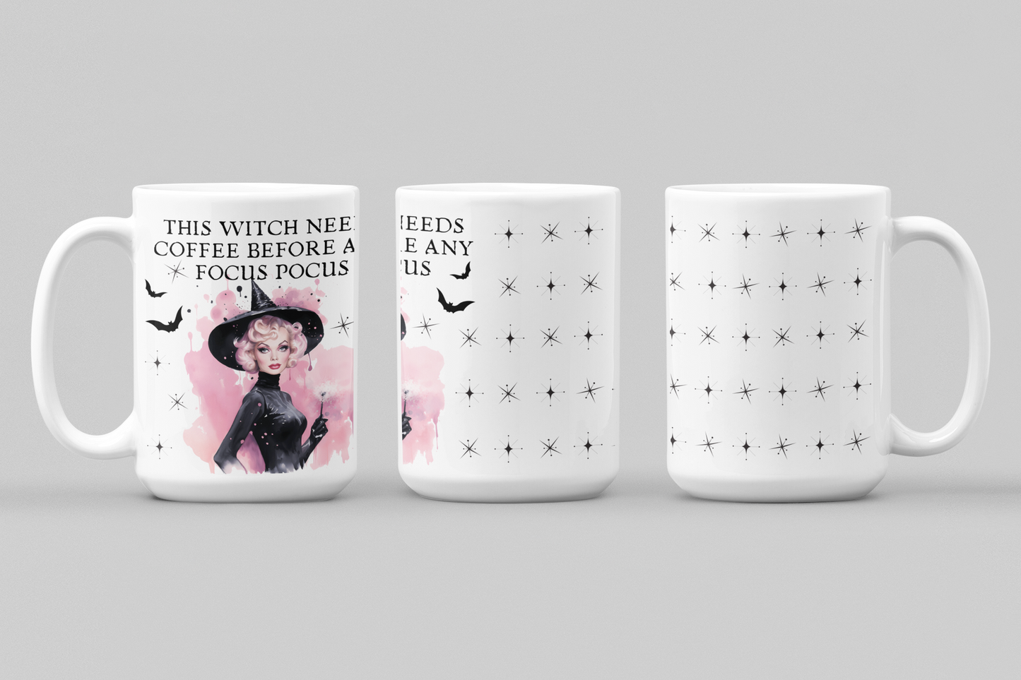 This Witch Needs Coffee Before Any Focus Pocus Funny Retro Coffee Mug