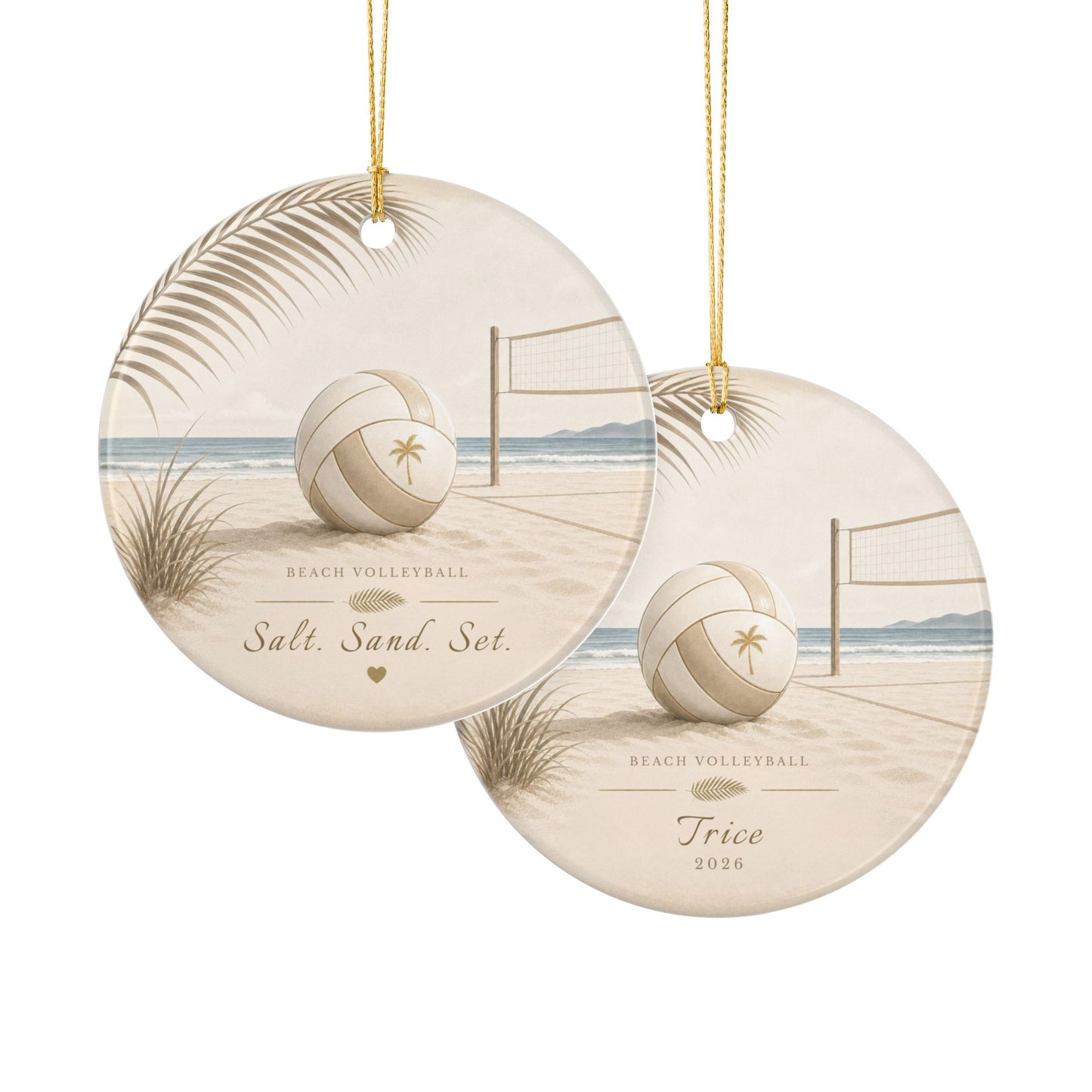 Personalized Beach Volleyball Ornament