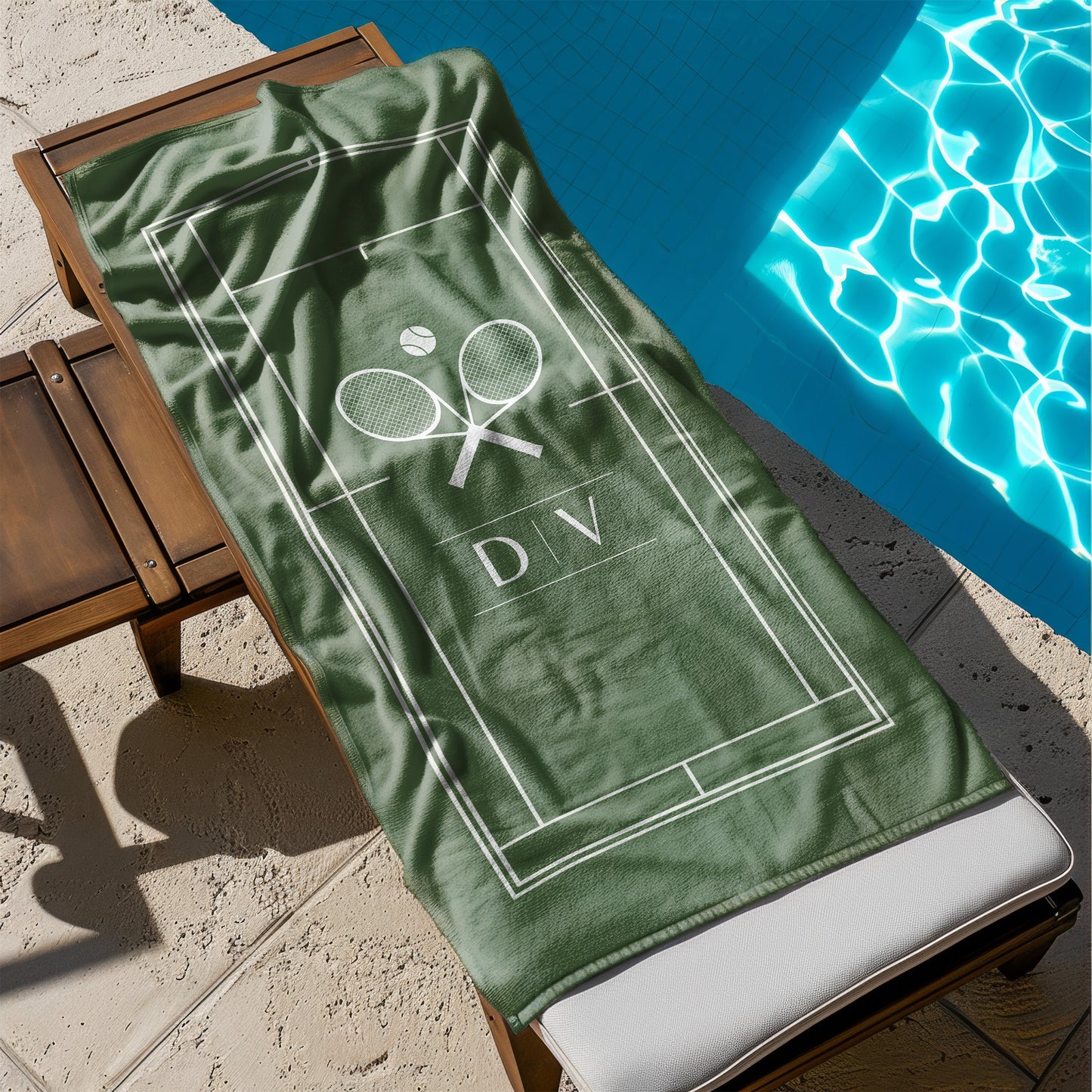 Personalized Tennis Court Beach Towel