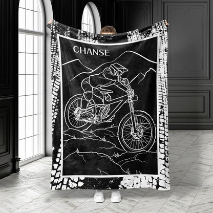 Personalized Mountain Bike Blanket