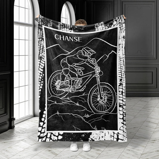 Personalized Mountain Bike Blanket